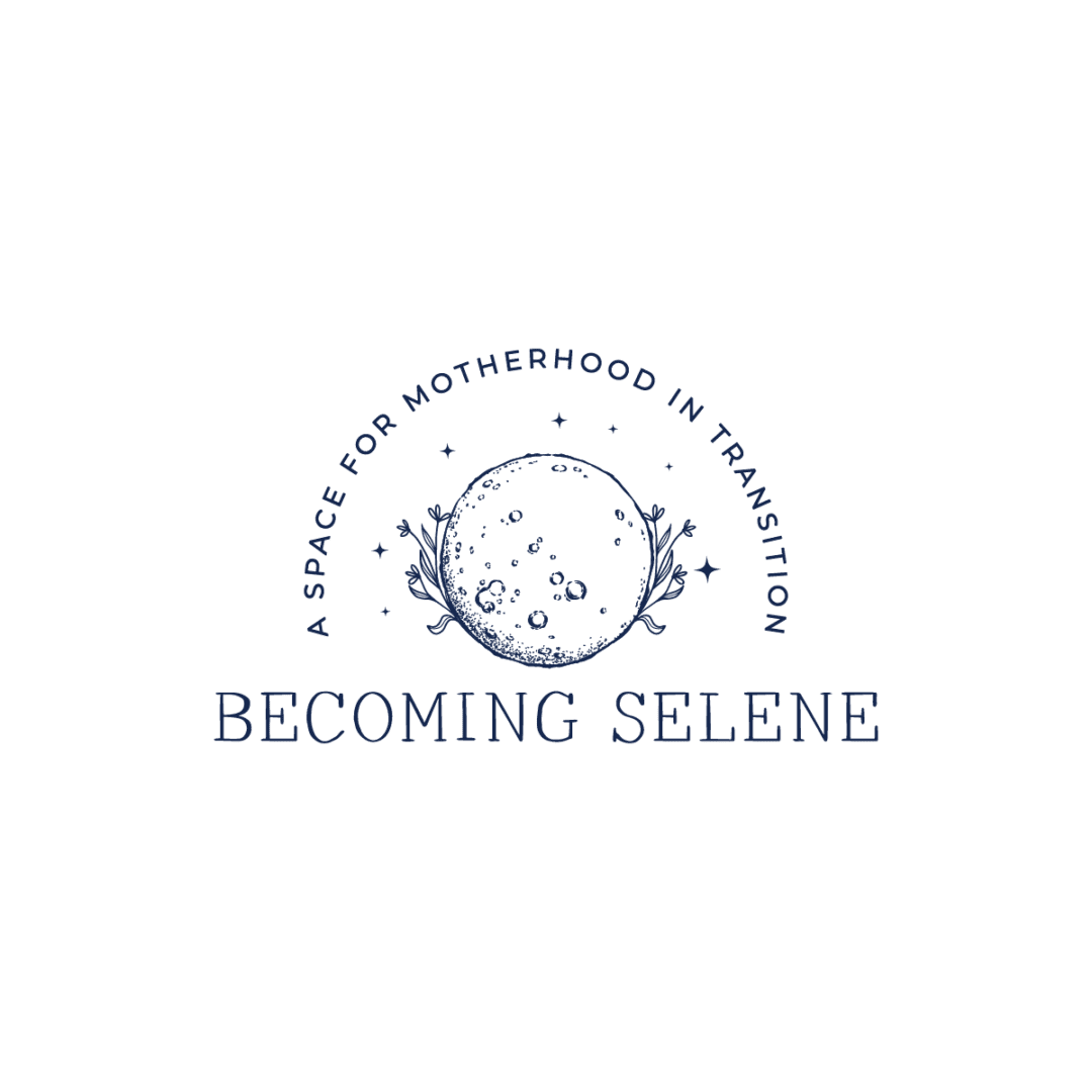 A green background with the words becoming selene written in blue.